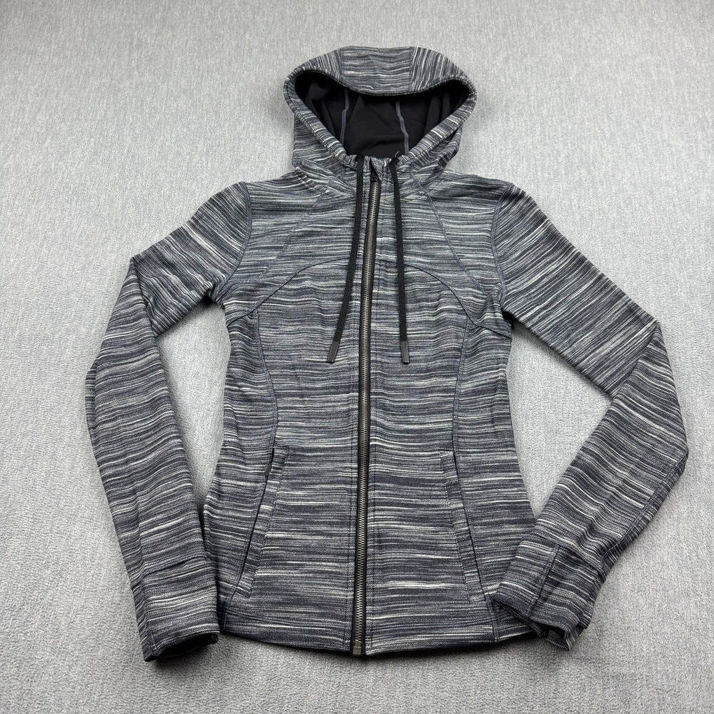 Lululemon Jacket Womens 6 Gray Hooded Define Nulu Full Zip Long Sleeve Running